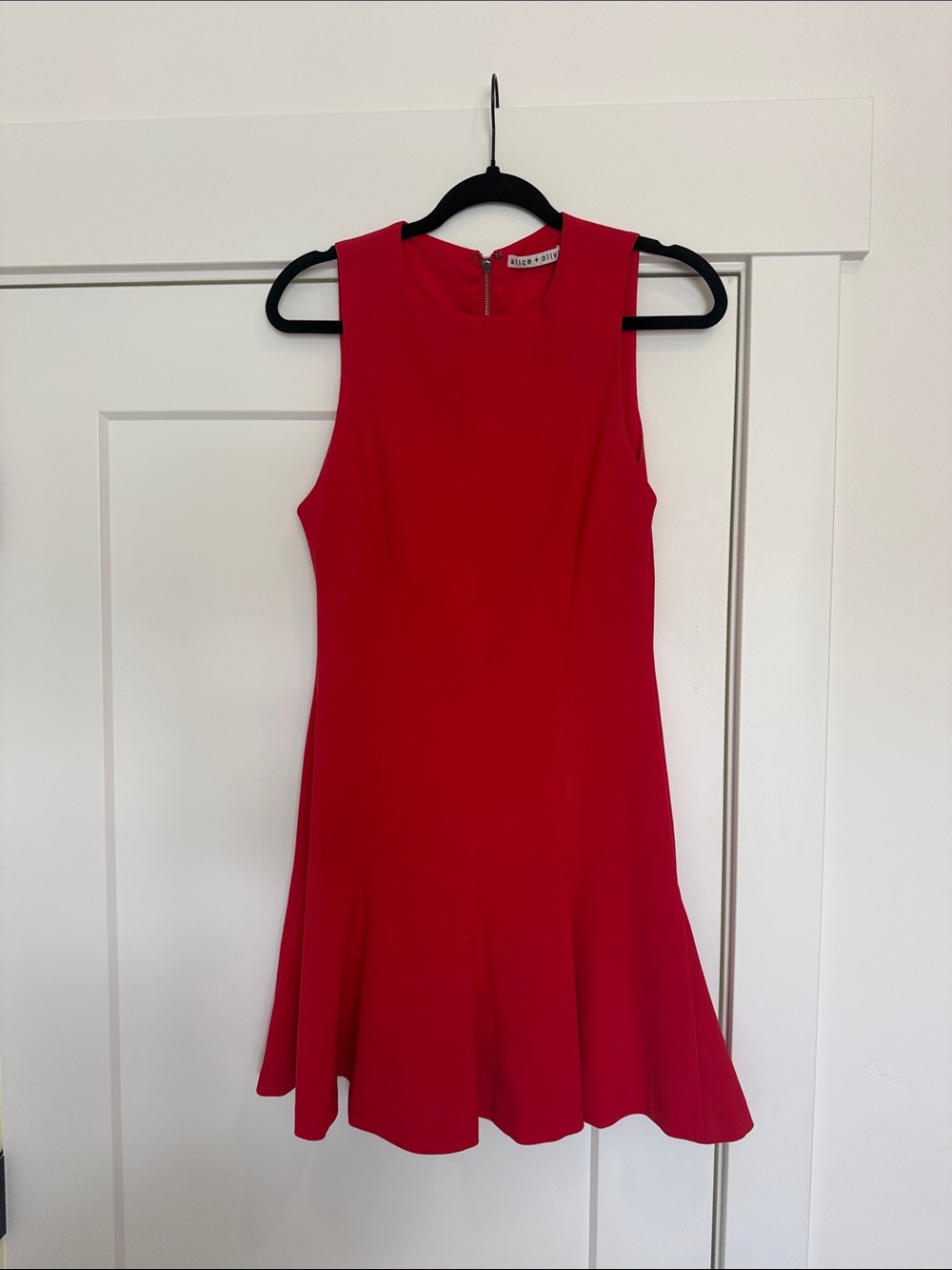 Alice + Olivia Red Sleeveless Flared Hem Dress
